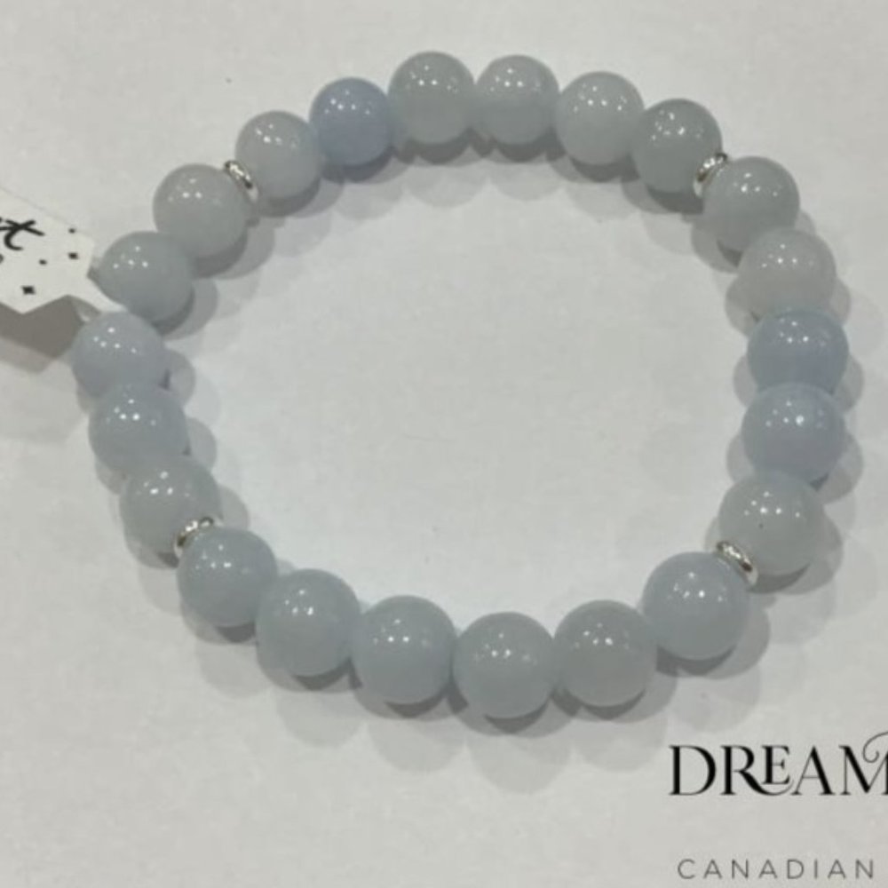 Blue Jade Gemstone/Sterling Silver Bracelet